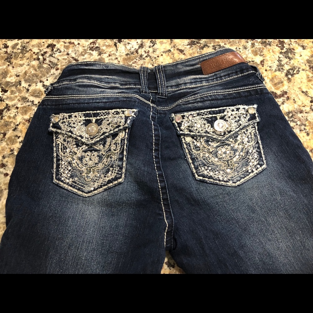 Jean crops with dazzle